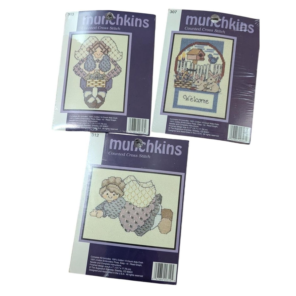 Munchkins‎ Counted Cross Stitch Kits  Vintage Sugarplum Express 307 312 313